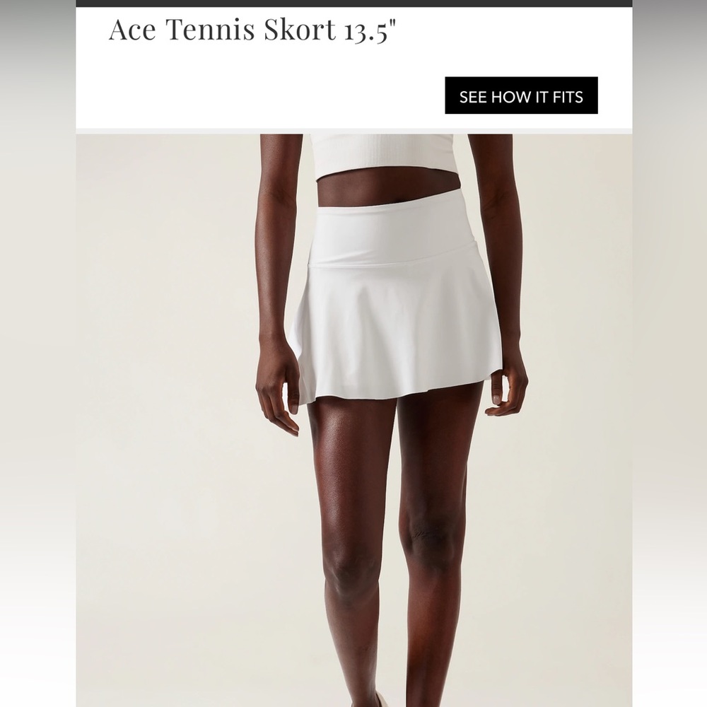 Athleta XXS white Ace Tennis Skort 13.5”